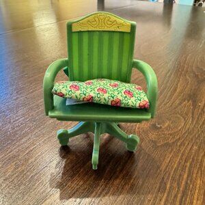 Fisher Price Loving Family Dollhouse Doll Green Office Chair with Cushion